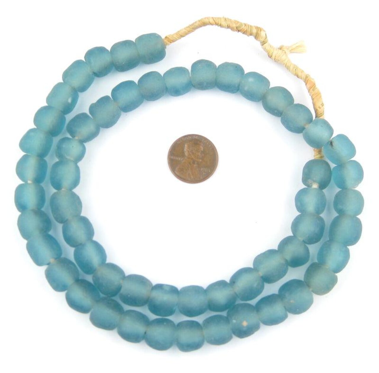 The Bead Chest African Recycled Glass Beads, 11mm - Full Strand Eco-Friendly Fair Trade Sea Glass Beads from Ghana Handmade Ethnic Round Spherical Tribal Boho Krobo Spacer Beads